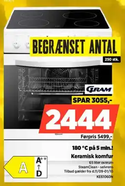 Power Gram keramisk komfur tilbud