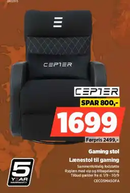 Power Cepter gaming stol tilbud