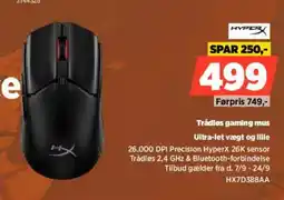 Power HyperX trådløs gaming mus tilbud