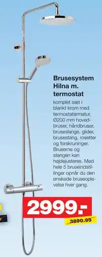 Bauhaus Brusesystem Hilna m. termostat tilbud