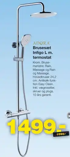 Bauhaus Brusesæt Infigo L m. termostat tilbud