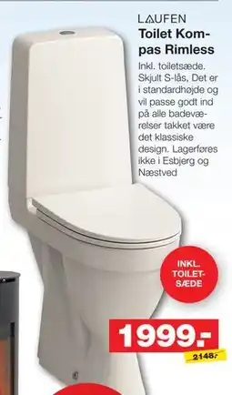 Bauhaus Toilet Kompas Rimless tilbud