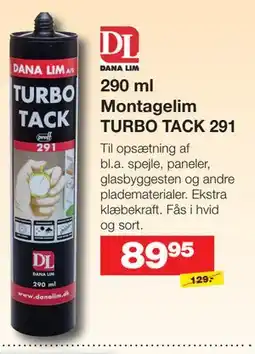 Bauhaus 290 ml Montagelim TURBO TACK 291 tilbud
