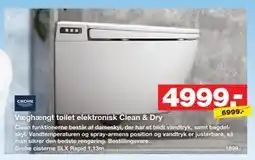 Bauhaus Væghængt toilet elektronisk Clean & Dry tilbud