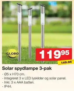Bauhaus Solar spydlampe 3-pak tilbud