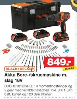 Bauhaus Akku Bore-/skruemaskine m. slag 18V tilbud