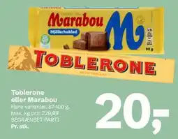 Let-Køb Toblerone eller Marabou tilbud