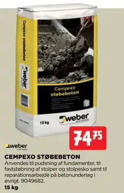 jem & fix Weber cempexo støbebeton tilbud