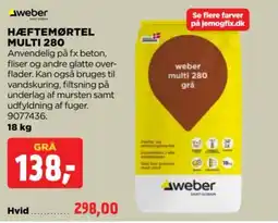 jem & fix weber hæftemørtel multi 280 tilbud