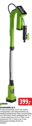jem & fix Garden Dykpumpe 12 V tilbud