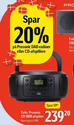 Føtex F.eks. Prosonic CD-100B afspiller tilbud