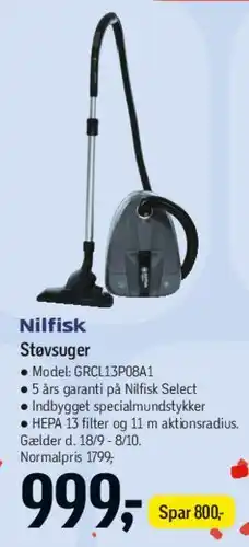Føtex Nilfisk cylinderstøvsuger tilbud