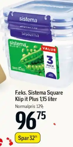 Føtex Sistema Square Klip it Plus 1,15 liter tilbud