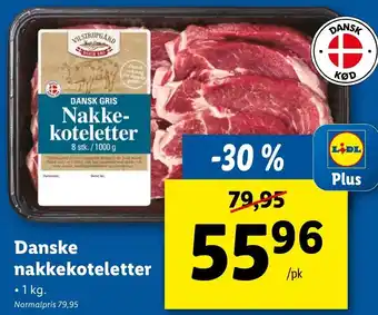 Lidl Danske Nakkekoteletter 1 Kg tilbud