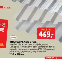 jem & fix TRAPEZ PLADE OPAL tilbud