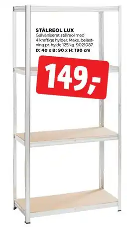 jem & fix STÅLREOL LUX tilbud