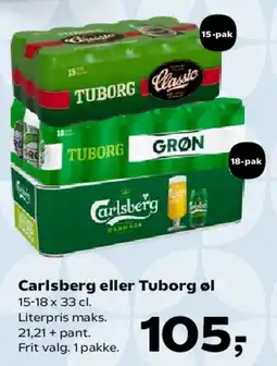 Kvickly Carlsberg eller Tuborg øl tilbud