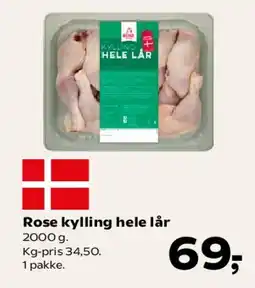 Kvickly Rose kylling hele lår tilbud