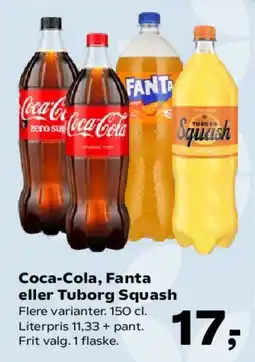 Kvickly Coca-Cola, Fanta eller Tuborg Squash tilbud