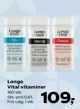 Kvickly Longo Vital vitaminer tilbud
