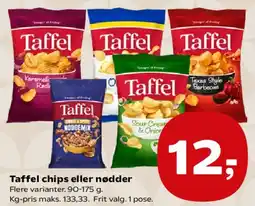 Kvickly Taffel chips eller nødder tilbud