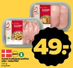 Netto Dansk kyllingebrystfilet eller - inderfilet tilbud