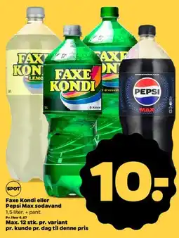 Netto Faxe Kondi eller Pepsi Max sodavand tilbud
