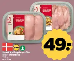 Netto Dansk kyllingebrystfilet eller inderfilet tilbud