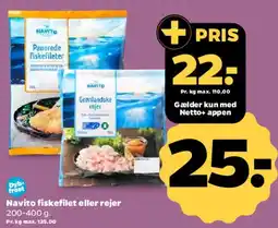 Netto Navito fiskefileter eller rejer tilbud