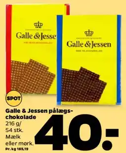 Netto Galle & Jessen pålægschokolade tilbud