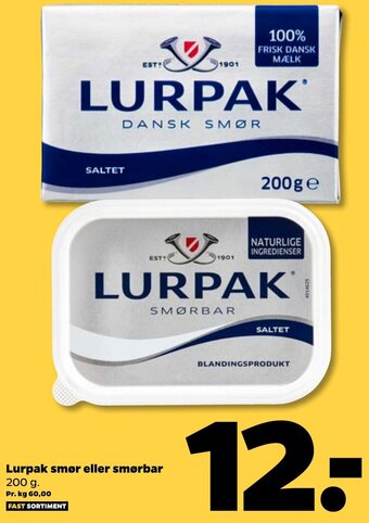 Netto Lurpak Smør Eller Smørbar 200 g tilbud