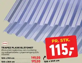 jem & fix Trapez plade blåtonet tilbud