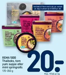 REMA 1000 REMA1000 Thaiboks / tom yum suppe / mini springrolls tilbud
