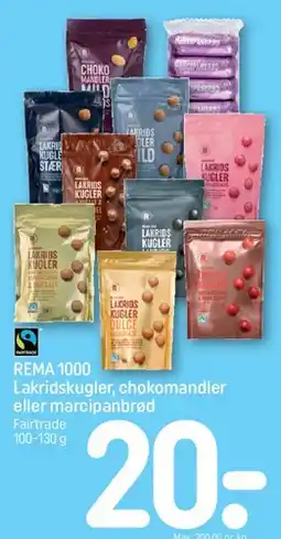 REMA 1000 Lakridskugler, chokomandler eller marcipanbrød tilbud