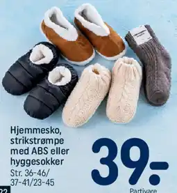 REMA 1000 Hjemmesko, strikstrømpe med ABS eller hyggesokker tilbud