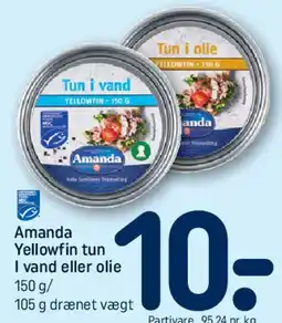 REMA 1000 Amanda Yellowfin tun i vand eller olie tilbud