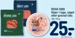 REMA 1000 Rejer i lage, røget eller gravad laks tilbud