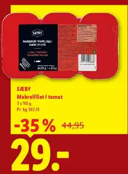 Lidl Makrelfilet i tomat tilbud