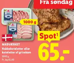 Lidl Nakkekoteletter eller koteletter af grisekam tilbud