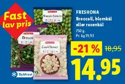 Lidl FRESHONA Broccoli, blomkål eller rosenkål tilbud