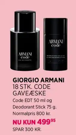 Salling Giorgio Armani Code Gaveæske tilbud
