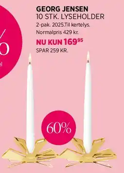 Salling GEORG JENSEN 10 STK. LYSEHOLDER tilbud