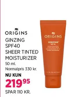 Salling Origins GINZING SPF40 Sheer Tinted Moisturizer tilbud
