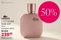 Salling LACOSTE L.12.12 SILVER ROSE EDP tilbud
