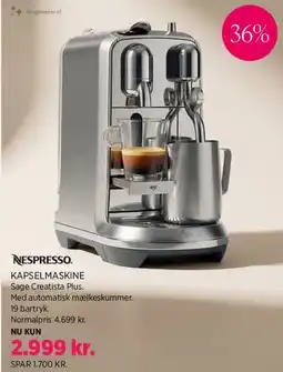 Salling Nespresso kapselmaskine (Creatista) tilbud