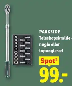 Lidl Parkside Teleskopskraldenøgle eller topnøglesæt tilbud
