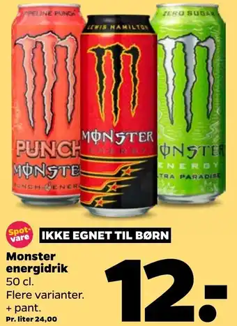Netto Monster Energidrik 50 Cl tilbud