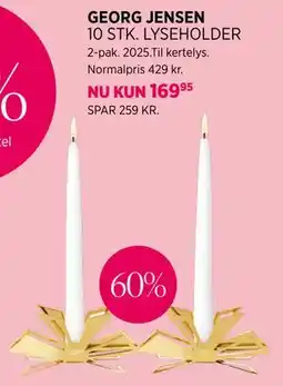 Salling GEORG JENSEN 10 STK. LYSEHOLDER tilbud