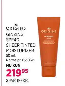 Salling GINZING SPF40 SHEER TINTED MOISTURIZER tilbud