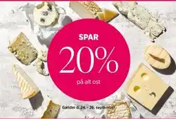 Salling SPAR 20% på alt ost tilbud